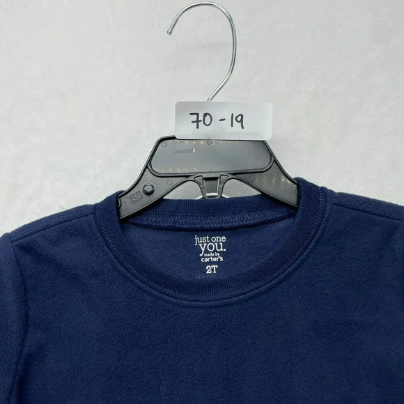 Carter's Pajama Set Toddler 2T Blue Gray  Dinosaur Long Sleeves Fleece Pullover - Picture 7 of 7